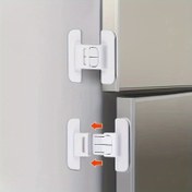 Resim 1 adet Buzdolabı Anti Açılış Güvenlik Kilidi, Buzdolabı Kapı Sabitleme Tokası, Buzdolabı Kapı Kapatıcısı, Su Dispenseri Güvenlik Kilidi, Çekmece Güvenlik Kilidi, Delme Gerektirmeyen Kendinden Yapışkanlı Güvenlik Kilidi 