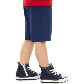 Resim Kiko Kids Tinna Bağcıklı Erkek Çocuk Boğazlı Keten Spor Ayakkabı Lacivert 