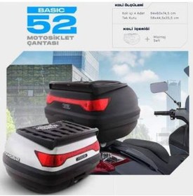 Resim Wogen 52 Litre Basic Motosiklet Çantası - Beyaz - 1402 002 Beyaz 