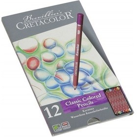 Resim Cretacolor Karmina Kuru Boya Kalem Seti 12'li Metal Kutu 