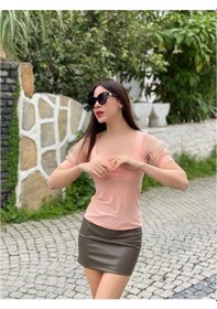 Resim Kayahan Collection Balon Kol Kare Yaka Kadın Bluz 