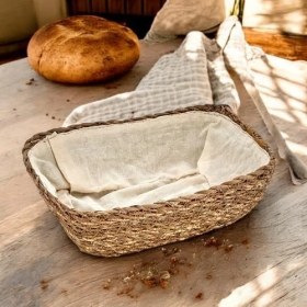 Resim Storemax El Yapımı Hasır Içi Bezli Dikdörtgen Ekmeklik ve Dekoratif Dikdörtgen Hasır Sepet, Hasır Içi Bezli Ekmek Sepeti Dikdörtgen (22CM*16CM*8CM) 