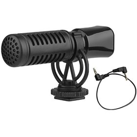 Resim Vkemall Mini Gövde Mikrofonu Kalp Yönlü Canlı Yayın Kaydı İçin Sarsıntı Önleyici + Rüzgar Korumalı 3.5mm Trs Bağlantı 