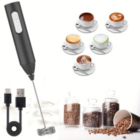 Resim USB Şarj Edilebilir Elektrikli Köpük Yapıcı - El Tipi Otomatik Süt Köpürtücü Latte, Macchiato ve Kahve Sanatı için, 400mAh Pil, Plastik Yapı, Kompakt & Taşınabilir Tasarım, Mutfak Aleti | Taşınabilir İçecek Aracı | Plastik İnşaat, Süt Köpüğü Yapıcısı 