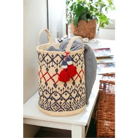 Resim Tex Republic Kilim Desenli Sepet-Kirli Çamaşır Sepeti-Oyuncak Sepeti Saklama Organizer 37X30 cm 