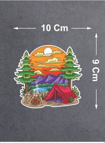 Resim Kamp, Off Road, 4x4, Doğa, Manzara, Adventure Sticker, Araba Karavan Pickup Arazi Suv 02180 10X9 Cm 