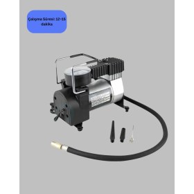 Resim VeraGlobe Buğz Araç Çakmak Girişli Metal Hava Kompresörü 10A Güçlü Motor 
