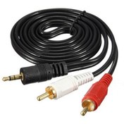 Resim Stereo 3,5mm Erkek To 2x Rca Audio Ses Kablosu 3m 