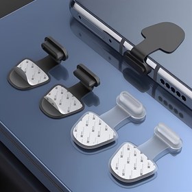 Resim 4 adet silikon toz geçirmez yumuşak tıpa, siyah/şeffaf, iPhone ve Android Type-C şarj arayüzü için uygun, akıllı telefonlar ve tabletler için evrensel toz geçirmez silikon yumuşak tıkalar Type-C portu 