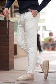 Resim Madmext Beyaz Relaxed Erkek Pantolon 6510 
