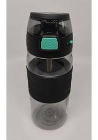 Resim Shotay St-7202 600ml Tritan Siyah Şeffaf Matara Taşıma Aparatlı Siyah 