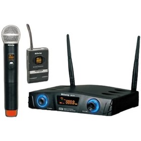 Resim König K-312 Uhf Çift Kanal 1 El + 1 Yaka Mikrofon 