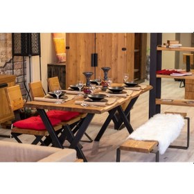 Resim Ntconcept Ntconcept Masif Ağaç Yemek Masası Takımı (437857653) 
