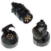 Resim N Tipi 7li Plastik Traktör Römork Priz ve Fiş Takmı Vidalı Tekne 