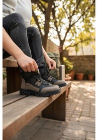 Resim Enoch Erkek Kum Siyah Waterproof Yüksek Bilekli Outdoor Trekking Ve Doğa Botu Siyah - Kum 