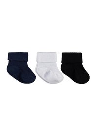 Resim Civil Baby Basic Kıvrık 3'lü 6- Bebek Erkek Çorap Set - Standart 18 Ay Standart 