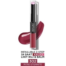 Resim Loreal Paris Infaillible 2 Step 24 Saat Kalıcı Likit Ruj & Balm 302 Rose Eternite 