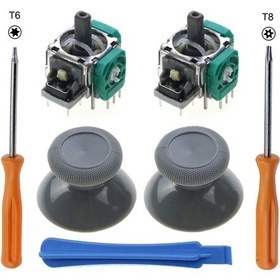 Resim Gri-jcd Xbox One Serisi Sx Denetleyici 3d Analog Sensör Modülü Rocker Joystick W Thumbstick Kapağı T8 T6 Tornavida 
