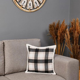 Resim Nuvomon Siyah Ekoseli Welsoft Kırlent - 43x43 cm 