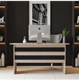 Resim Robinhome Robin Home Verona A Ofis Büro Çalışma Masası Meşe - Siyah 