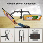 Resim 76.2 cm'ye kadar 2 bilgisayar ekranı için tamamen ayarlanabilir çift monitör kolu - BEISHI Markası 