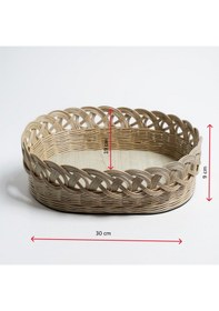 Resim El Yapımı Doğal Rattan Sepet Ekmek Sepeti Meyve Sepeti Rattan0001 Bej 