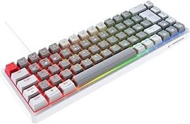 Resim Rampage YORU MINI Gri/Beyaz Type-C Bağlantılı OUTEMU Red Swich Q Mekanik Gaming Oyuncu Klavye 