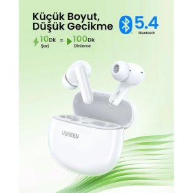 Resim Ugreen Hitune P3 Yapay Zeka Gürültü Engelleyici Kablosuz Kulak İçi Kulaklık, Beyaz, 45110 