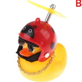 Resim Sticker World Kasklı Ördek Bisiklet Süsü - Motosiklet Süsü - Torpido Süsü Uğur Böceği 