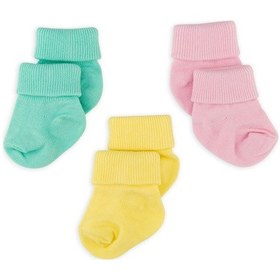 Resim Novibaby 3'lü Bambu Yenidoğan Bebek Çorap I Bee I 0-6 ay "Karışık Renkli" 