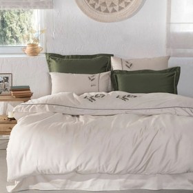 Resim Ecocotton Derin Çift Kişilik Yeşil Nevresim Takımı 200x220 cm 