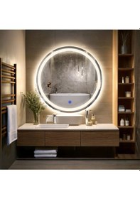 Resim Aura Günışığı Led'li Kumlamalı Lavabo & Banyo Aynası Dokunmatik Sensörlü 90 X 90 Gün Işığı 