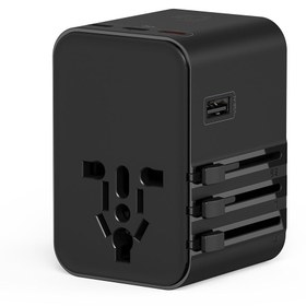 Resim Wiwu Wi-UA006 Çoklu Universal TR/US/UK/AUS/EU Uyumlu Seyahat Şarj Adaptörü 45W - Siyah 