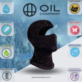 Resim VeraGlobe Buğz Oıl Company Antrasit Balaklava Termal Kar Maskesi Unisex 