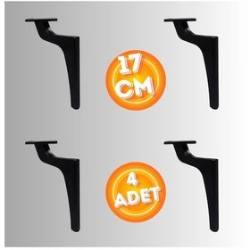 Resim 17 Cm Metal Zirve Ayak Koltuk Ayağı Mobilya Ayağı Ünite Ayağı Konsol Ayağı Puf Berjer Ayağı 4 Adet Siyah 