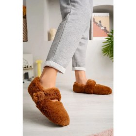 Resim Ultra Yumuşak Peluş Kadın Ev Babeti Ses Yapmaz Hafif Taban Panduf 