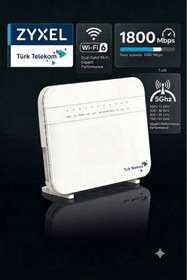 Resim MY POLO TIME Wi-Fi 6 Modem 1800 Mbps Zyxel Premium VDSL2 Dual-Band 5Ghz AX1800 DX3300-T1 Ttnet Otomatik Kurulum 