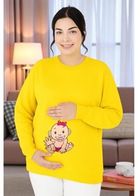 Resim Benroma Baskılı Hamile Sweatshırt 