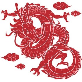 Resim Ejderha Folyo Sticker Derstve46037 40cm Uzunluk Siyah 