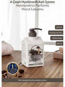Resim 6 Hyalüronik Asitle Nemlendiren Parfümlü Vücut Losyonu Mılk Baobab Perfume Body Lotion White Soap 