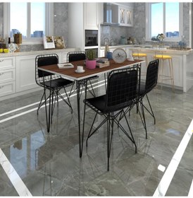 Resim Knsz masa sandalye takımı hem75mazlum cvzsyh 130*070 sm 4 sandalye syhsyh sırt minderli 