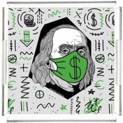 Resim Benjamin Franklin Pleksi Tepsi - 25x25cm 