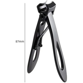 Resim Paslanmaz Çelik Tırnak Makası Kesici Giyotin Manikür Makası Kalın Sert Ayak Tırnağı Tırnak Pedikür Araçları Black 