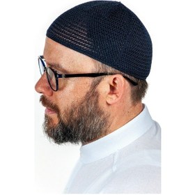 Resim Lüks Çelik Örme Namaz Takkesi Lacivert 1 Adet 