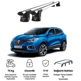 Resim Trio-ıı Renault Kadjar 2016 Ve Sonrası Uyumlu Kilitli Ara Atkı 120cm Port Bagaj Tavan Barı 