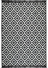 Resim Algelsineve Piramit Desen Siyah & Beyaz Çift Taraflı Antik Kilim 80x125 Siyah - Beyaz 