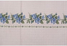 Resim Demirhan Perde Mavi Kanaviçeli Otantik Perde 550 x 220 