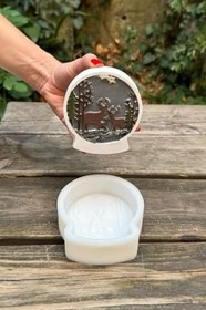 Resim Rufus Concept 2D Kar Küresi Geyik Desenli Silikon Mum Kalıbı 