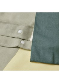 Resim Geometrik Desen Çift Kişilik Nevresim Seti, Meridyendukkan Sarı-lacivert-gri Renk 240x220 Pamuk-viskon Çok Renkli Gri 