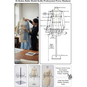 Resim Manken İstanbul 36 Beden Kollu Profesyonel Terzi Prova Mankeni 
